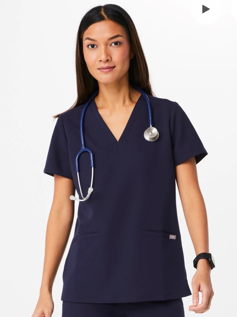 FIGS Navy Casma V-Neck Scrub Top
